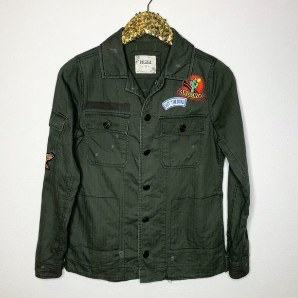 Mudd AZ Hit The Road Green Army Jacket XS - Picture 1 of 7